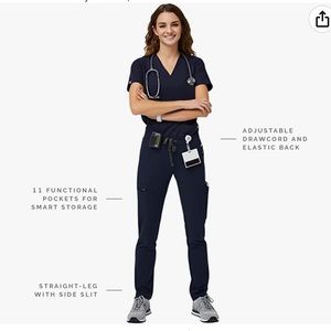 Figs Yola Skinny Scrub Pants, Navy, Small